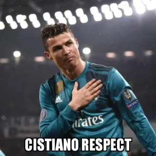 🙌 Cristiano Ronaldo CISTIANO RESPECT calcio, calcio, sport, rispetto, atleta telegram sticker