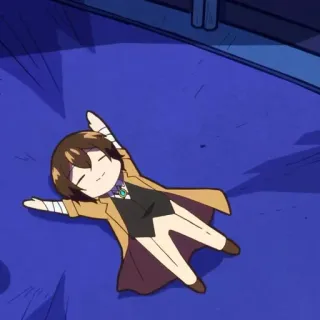☕️ Osamu Dazai Bungo Stray Dogs Аниме, Мультфильм, Чиби, Дазай, Bungo Stray Dogs, Лежащий telegram sticker