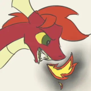 🔥 smok, ogień, kreskówka, fantasy, mityczne stworzenie, ilustracja, sztuka telegram sticker