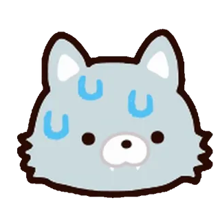 💨 wolf, cute, sweat, nervous, anxious whatsapp sticker