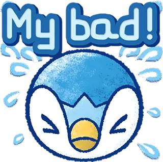 😣 My bad! apology, mistake, sorry, cartoon, blue telegram sticker