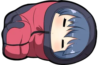 😴 cartoon, character, sleeping, anime, red, blue telegram sticker