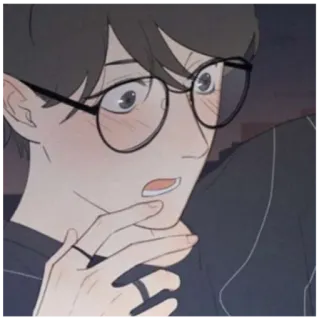 😳 Anime, Mężczyzna, Okulary, Kreskówka, Osoba telegram sticker