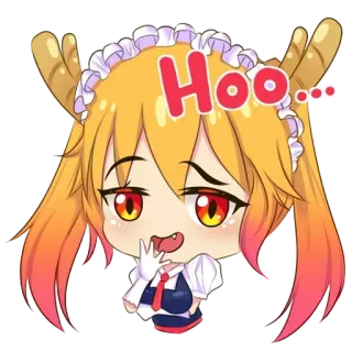 😏 Hoo... Anime, Dibujos animados, Personaje, Lindo, Dragón, Pegatina telegram sticker