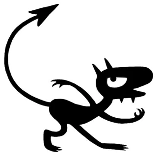🕺 Luci Disenchantment ปีศาจ, ปีศาจ, สีดำ, การ์ตูน, ลูซิเฟอร์ telegram sticker