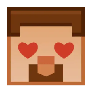 😍 pixel art, love, hearts, minecraft, character, man, brown hair telegram sticker