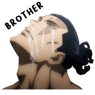 🤝 BROTHER hermano, triste, llorando, emocional, anime, dibujos animados, masculino, pegatina whatsapp sticker