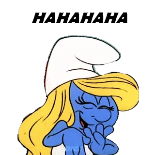 😂 Smurfette puffo, cartone animato, bionda, femmina telegram sticker