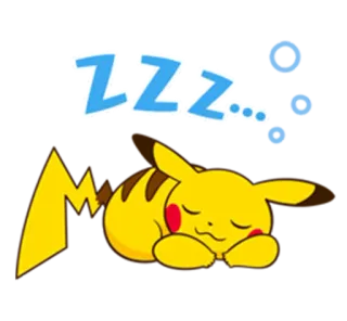 💤 Pikachu ZZZ... pokemon, pikachu, śpiący, zzz, słodki, kreskówka telegram sticker