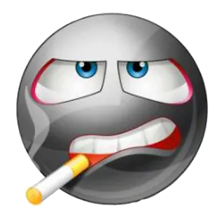 🚬 emoji, cigarette, smoking, face, grey whatsapp sticker