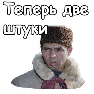 😳 Теперь две штуки russian, quote, man, winter, fur hat telegram sticker