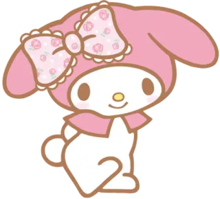 🙂 My Melody kawaii, imut, kelinci, Sanrio, merah muda telegram sticker