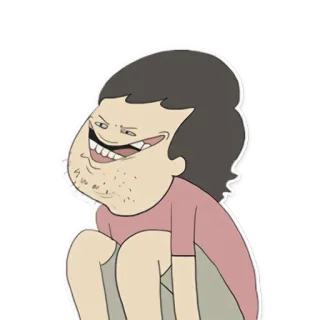 😈 Dessin animé, Drôle, Personnage, Animation, Homme, Accroupi telegram sticker