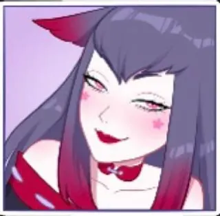 😼 Anime, Fille, Renard, Rouge, Mignon, Kawaii telegram sticker