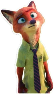 🤔 Nick Wilde Zootopia Nick Wilde, Zootopia, fox, cartoon character, disney telegram sticker