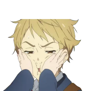 🤗 anime, face, funny, expression, character whatsapp sticker