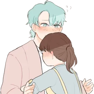 ❤️ abbraccio, affetto, amore, coppia, romance, stile anime telegram sticker