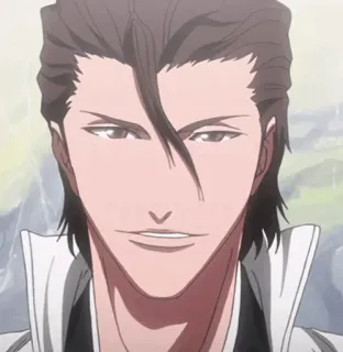 😁 Sosuke Aizen Bleach anime, villain, smirk, plotting, devious telegram sticker