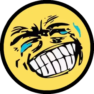 🌝 emoji, laughing, yellow, meme, funny whatsapp sticker