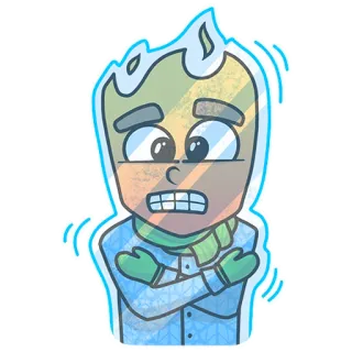 🥶 frio, congelando, inverno, tremendo, desenho animado, personagem, geada telegram sticker