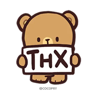 🙏 THX ours, merci, mignon, merci, salutation whatsapp sticker