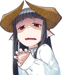😦 アニメ, マンガ, 漫画, キャラクター, 角, イラスト telegram sticker