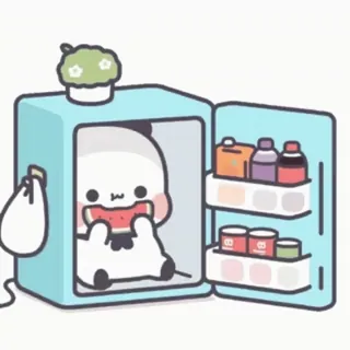 🍉 cartoon, food, cute, kawaii, refrigerator, snack, watermelon, character whatsapp sticker