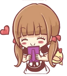 🖼 Cartoon, Mädchen, Süß, Herz, Comicfigur, Anime, Sticker telegram sticker