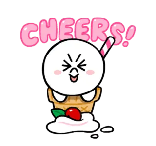 😆 CHEERS! santé, glace, fraise, mignon, fête, joyeux telegram sticker