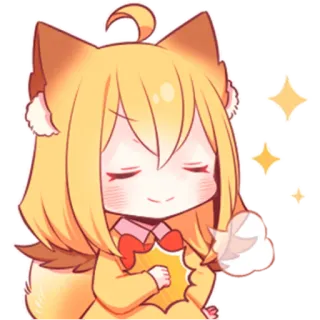 💨 anime, chibi, kawaii, cute, manga, fox girl, kemonomimi telegram sticker
