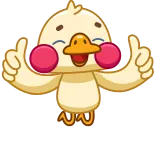 👍 animal, pato, fofo, joinha, feliz telegram sticker