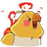 😡 злой, курица, птица, огонь, мультфильм telegram sticker