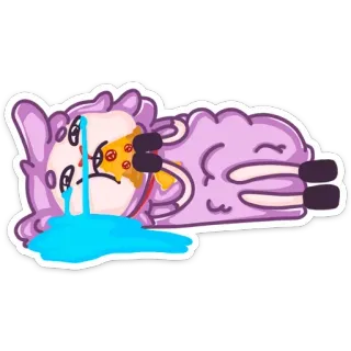 😭 pizza, pleurs, dessin animé, agneau, triste, nourriture telegram sticker