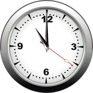 🕚 clock, time, analog, white, illustration telegram sticker