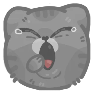 🥱 кот, сонный, зевающий, животное, мультфильм, уставший whatsapp sticker