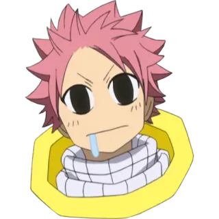 😐 Natsu Dragneel Fairy Tail Anime, Desenho animado, Mangá, Natsu Dragneel, Fairy Tail, Fofo, Adesivo telegram sticker