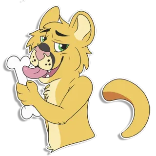 😛 拟人, 狗, 兽人, 卡通, 骨头, 动物 telegram sticker