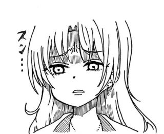 😧 anime, mangá, garota, preocupada, chocada whatsapp sticker