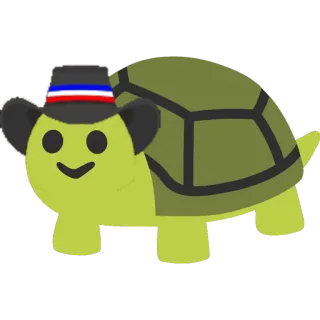 🤠 tartaruga, animale, cappello, cartone animato telegram sticker