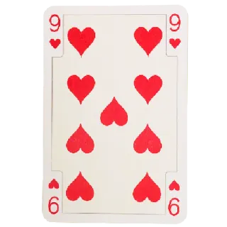 ♥️ Spielkarte, Herz Neun, Kartenspiel, Herz, Nummer 9, Rot whatsapp sticker