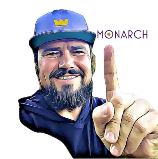 👆 MONARCH mężczyzna, środkowy palec, obraźliwy, monarcha, wskazujący, korona telegram sticker