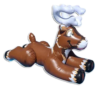 🦌 gonfiabile, cervo, animale, piscina, giocattolo, marrone, carino telegram sticker