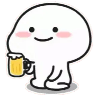🍺 Kreskówka, Blob, Picie, Piwo, Kawaii, Słodki telegram sticker