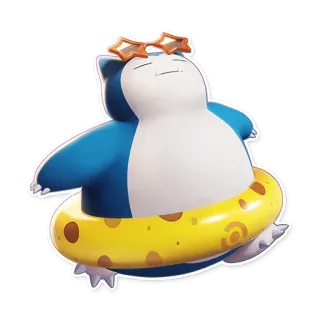 ☀️ Snorlax Pokemon Ronflex, Pokémon, plage, bouée, lunettes de soleil, dessin animé telegram sticker