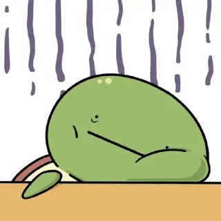 😠 cartoon, sad, green, unhappy, mood telegram sticker