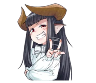 😝 Anime, Demone, Diavolo, Cartone animato, Corna, Carino, Personaggio telegram sticker