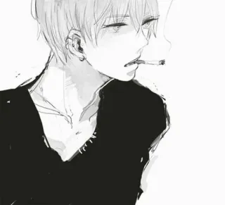🚬 Anime, Sigaretta, Fumo, Ragazzo, Arte telegram sticker