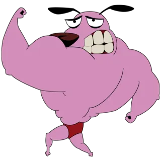💪 Courage Courage the Cowardly Dog Dessin animé, Chien, Muscles, Musclé, Drôle telegram sticker