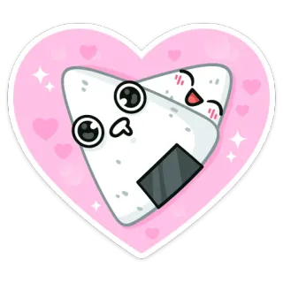 ❤️ Onigiri, Kawaii, Carino, Cibo, Cuore, Cucina Giapponese, Polpetta di Riso telegram sticker