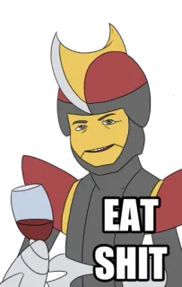🍷 EAT SHIT meme, menyinggung, anggur, minuman telegram sticker